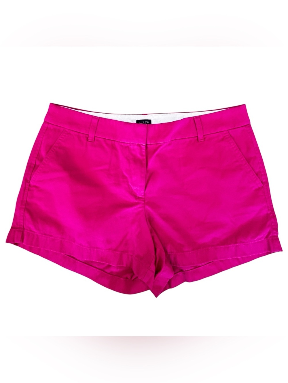 J.Crew Shorts Bright Hot Pink Womens Size 12 Chino 3 1/2 Inch Inseam Re-Imagined